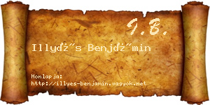 Illyés Benjámin névjegykártya